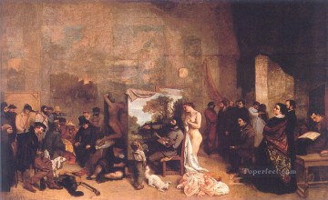  Gustav Obras - El estudio de los pintores Realismo Realista pintor Gustave Courbet